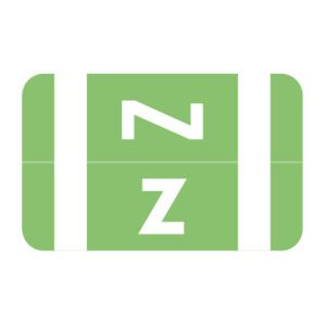 Tab/Smead ACC Compatible Alpha Labels, Letter "Z", Light Green, Laminated Stock, 1-5/8" X 1" Individual Letters - Roll of 250 - Image 1