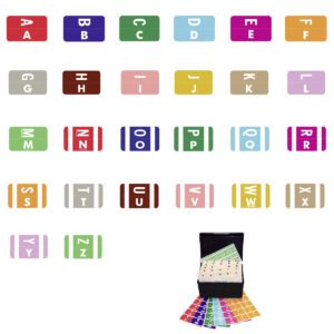 Tab/Smead ACCS Compatible Alpha Labels, A-Z Set, Laminated Stock, 1-5/8" X 1" Individual Letters - Pack of 2,600 Labels - Image 1