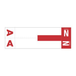 Smead SNCC Compatible Alpha Labels, Letter "AN", Red, Unaminated Stock, 1-5/32" X 3-5/8" Individual Letters - Pack of 100 - Image 1