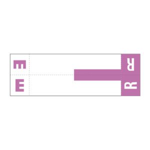 Smead SNCC Compatible Alpha Labels, Letter "ER", Purple, Unaminated Stock, 1-5/32" X 3-5/8" Individual Letters - Pack of 100 - Image 1