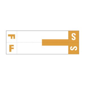Smead SNCC Compatible Alpha Labels, Letter "FS", Orange, Unaminated Stock, 1-5/32" X 3-5/8" Individual Letters - Pack of 100 - Image 1