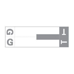 Smead SNCC Compatible Alpha Labels, Letter "GT", Gray, Unaminated Stock, 1-5/32" X 3-5/8" Individual Letters - Pack of 100 - Image 1