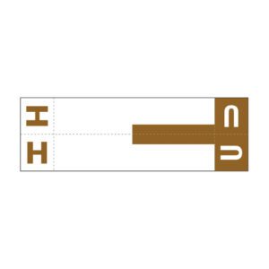 Smead SNCC Compatible Alpha Labels, Letter "HU", Brown, Unaminated Stock, 1-5/32" X 3-5/8" Individual Letters - Pack of 100 - Image 1