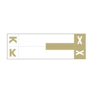 Smead SNCC Compatible Alpha Labels, Letter "KX", Tan, Unaminated Stock, 1-5/32" X 3-5/8" Individual Letters - Pack of 100 - Image 1