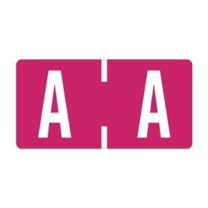TBAV Compatible Alpha Labels, Letter "A", Red, Vinyl Stock, 1/2" X 1" Individual Letters - Roll of 500 - Image 1