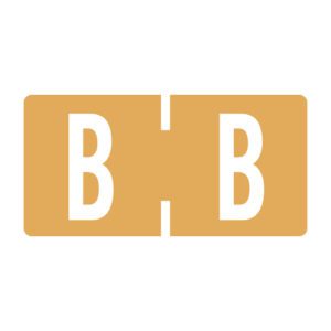 TBAV Compatible Alpha Labels, Letter "B", Light Orange, Vinyl Stock, 1/2" X 1" Individual Letters - Roll of 500 - Image 1