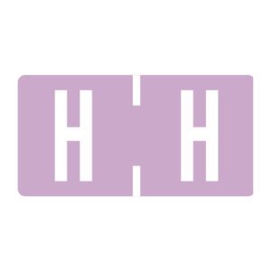 TBAV Compatible Alpha Labels, Letter "H", Lilac, Vinyl Stock, 1/2" X 1" Individual Letters - Roll of 500 - Image 1