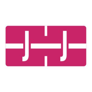 TBAV Compatible Alpha Labels, Letter "J", Red, Vinyl Stock, 1/2" X 1" Individual Letters - Roll of 500 - Image 1