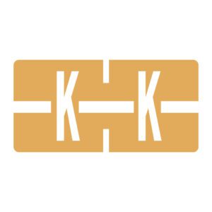TBAV Compatible Alpha Labels, Letter "K", Light Orange, Vinyl Stock, 1/2" X 1" Individual Letters - Roll of 500 - Image 1