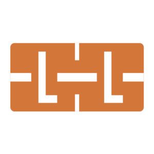 TBAV Compatible Alpha Labels, Letter "L", Dark Orange, Vinyl Stock, 1/2" X 1" Individual Letters - Roll of 500 - Image 1