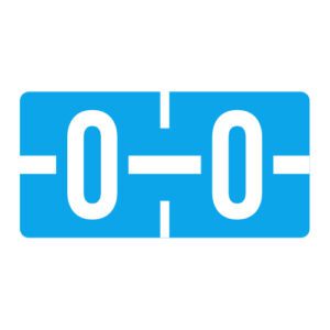 TBAV Compatible Alpha Labels, Letter "O", Blue, Vinyl Stock, 1/2" X 1" Individual Letters - Roll of 500 - Image 1