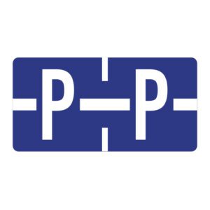 TBAV Compatible Alpha Labels, Letter "P", Royal Blue, Vinyl Stock, 1/2" X 1" Individual Letters - Roll of 500 - Image 1