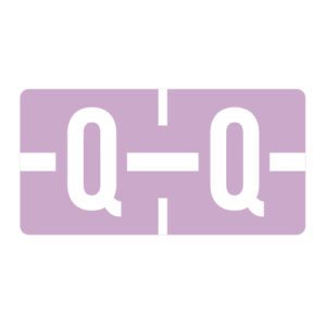 TBAV Compatible Alpha Labels, Letter "Q", Lilac, Vinyl Stock, 1/2" X 1" Individual Letters - Roll of 500 - Image 1