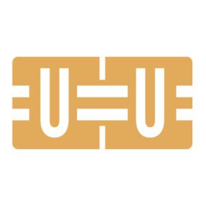 TBAV Compatible Alpha Labels, Letter "U", Light Orange, Vinyl Stock, 1/2" X 1" Individual Letters - Roll of 500 - Image 1