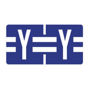 TBAV Compatible Alpha Labels, Letter "Y", Royal Blue, Vinyl Stock, 1/2" X 1" Individual Letters - Roll of 500 - Image 1