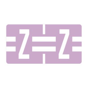 TBAV Compatible Alpha Labels, Letter "Z", Lilac, Vinyl Stock, 1/2" X 1" Individual Letters - Roll of 500 - Image 1