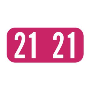 2021 Year Labels, Red, Tab Products Compatible, 1/2" X 1-1/8" - Roll of 500 - Image 1