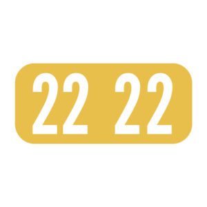 2022 Year Labels, Yellow, Tab Products Compatible , 1/2" X 1-1/8" - Bulk (5 Rolls of 500) - Image 1