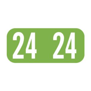 2024 Year Labels, Green, Tab Products Compatible, 1/2" X 1-1/8" - Bulk (5 Rolls of 500) - Image 1