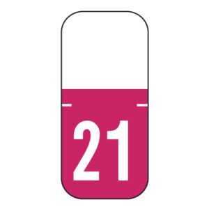 2021 Year Labels, Red, Tab Products Compatible, Vinyl Stock, 1/2" X 1-1/8" - Bulk (5 Rolls of 500) - Image 1