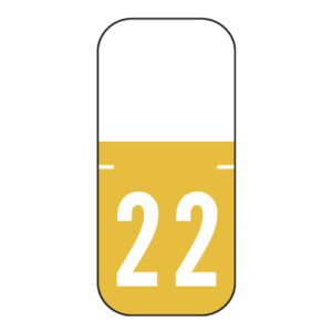 2022 Year Labels, Yellow, Tab Products Compatible, 1/2" X 1-1/8" - Bulk (5 Rolls of 500) - Image 1