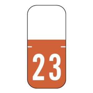 2023 Year Labels, Orange, Tab Products Compatible, 1/2" X 1-1/8" - Bulk (5 Rolls of 500) - Image 1