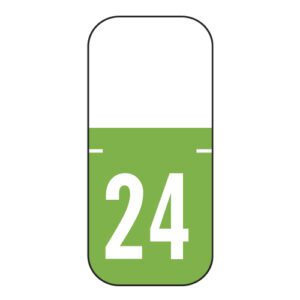 2024 Year Labels, Green, Tab Products Compatible, Vinyl Stock, 1/2" X 1-1/8" - Roll of 500 - Image 1