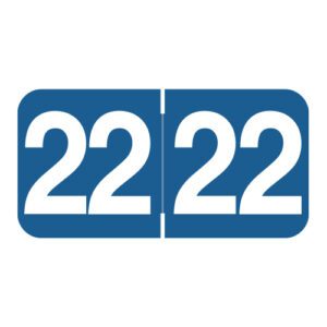 2022 Year Labels, Blue, Ames Compatible, Laminated Stock, 3/4" X 1-1/2" - Bulk (5 Rolls of 500)