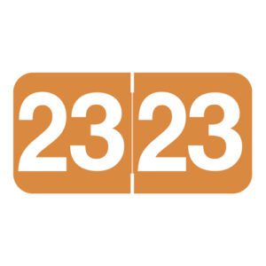 2023 Year Labels, Orange, Ames Compatible, Laminated Stock, 3/4" X 1-1/2" - Roll of 500 - Image 1