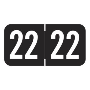 2022 Year Labels, Black, S&W/Acme Compatible, 3/4" X 1-1/2" - Bulk (5 Rolls of 500) - Image 1
