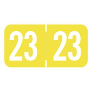 2023 Year Labels, Yellow, S&W/Acme Compatible, 3/4" X 1-1/2" - Bulk (5 Rolls of 500) - Image 1
