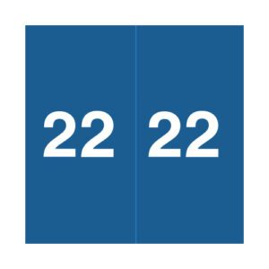 2022 Year Labels, Blue, Ames Compatible, Laminated Stock, 1-7/8" X 1-7/8" - Bulk (5 Rolls of 500) - Image 1