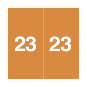 2023 Year Labels, Orange, Ames Compatible, Laminated Stock, 1-7/8" X 1-7/8" - Bulk (5 Rolls of 500) - Image 1