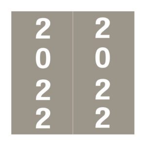 2022 Year Labels, Gray, IFC CL7300 Compatible, Laminated Stock, 1-7/8" X 1-7/8" - Bulk (5 Rolls of 500) - Image 1
