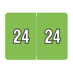 2024 Year Labels, Light Green, Datafile Compatible, Laminated Stock, 15/16" X 1-1/4" - Bulk (5 Rolls of 500) - Image 1