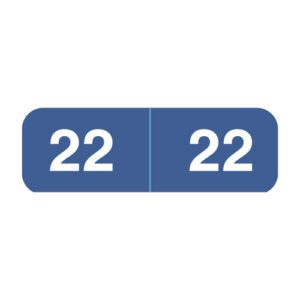 2022 Year Labels, Blue, Ames Compatible, Laminated Stock, 1/2" X 1-1/2" - Bulk (5 Rolls of 500) - Image 1