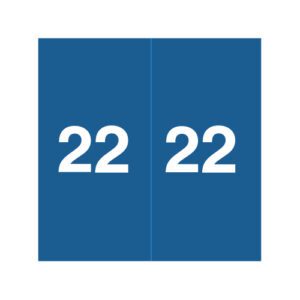 2022 Year Labels, Blue, Ames Compatible, Unlaminated Stock, 1-7/8" X 1-7/8" - Bulk (5 Rolls of 1000) - Image 1