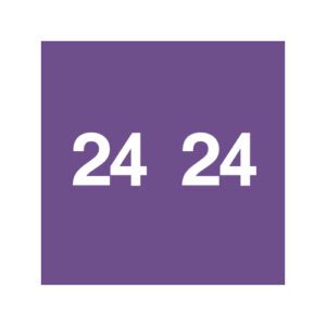 2024 Year Labels, Purple, Ames Compatible, Unlaminated Stock, 1-7/8" X 1-7/8" - Bulk (5 Rolls of 1000) - Image 1