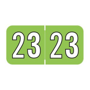 2023 Year Labels, Green, Amerifile Compatible, Laminated Stock, 3/4" X 1-1/2" - Bulk (5 Rolls of 500) - Image 1