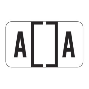 TRAM Compatible Alpha Labels, Letter "A", White, Laminated Stock, 15/16" X 1-5/8" Individual Letters - Roll of 500