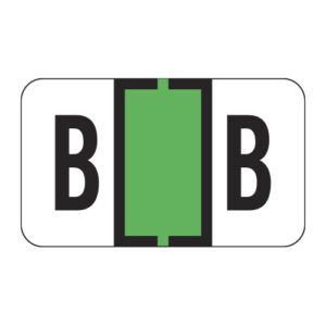 TRAM Compatible Alpha Labels, Letter "B", Dark Green, Laminated Stock, 15/16" X 1-5/8" Individual Letters - Roll of 500