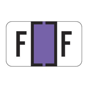 TRAM Compatible Alpha Labels, Letter "F", Purple, Laminated Stock, 15/16" X 1-5/8" Individual Letters - Roll of 500