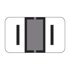 TRAM Compatible Alpha Labels, Letter "I", Gray, Laminated Stock, 15/16" X 1-5/8" Individual Letters - Roll of 500