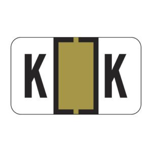 TRAM Compatible Alpha Labels, Letter "K", Pale Green, Laminated Stock, 15/16" X 1-5/8" Individual Letters - Roll of 500 - Image 1
