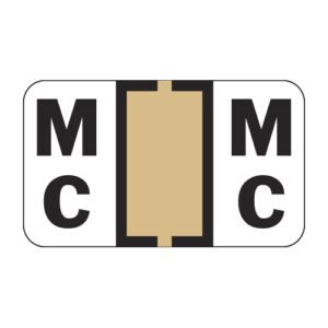 TRAM Compatible Alpha Labels, Letter "Mc", Tan, Laminated Stock, 15/16" X 1-5/8" Individual Letters - Roll of 500 - Image 1