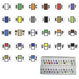 TRAM Compatible Alpha Labels, Letter "A-Z" Plus Mc Set - Tray, Laminated Stock, 15/16" X 1-5/8" Individual Letters - 27 Rolls of 500 - Image 1