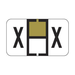 TRAM Compatible Alpha Labels, Letter "X", Pale Green, Laminated Stock, 15/16" X 1-5/8" Individual Letters - Roll of 500 - Image 1
