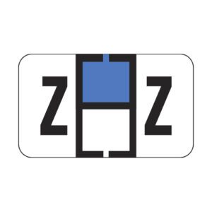 TRAM Compatible Alpha Labels, Letter "Z", Blue, Laminated Stock, 15/16" X 1-5/8" Individual Letters - Roll of 500 - Image 1