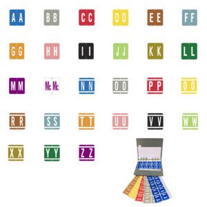 GBS 8848 Compatible Alpha Labels, Letter "A-Z" Set - Ringbook Binder Set, Laminated Stock, 1-5/16" X 1-1/4" Individual Numbers - 1,010 Labels - Image 1