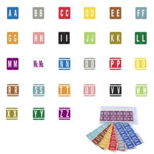 GBS 8848 Compatible Alpha Labels, Letter "A-Z" Ringbook Refill Kit , Laminated Stock, 1-5/16" X 1-1/4" Individual Numbers - 1,010 Labels - Image 1